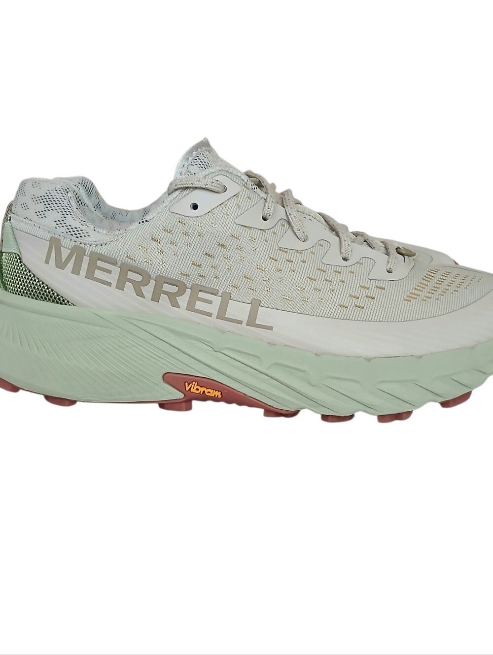 Merrell Agility Peak 5 Trail Running Shoes In Oyster Women's 10 Vibram Mesh